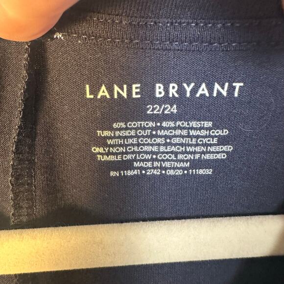 Lane Bryant women’s long sleeve T-shirt V-neck navy blue silver stars plus size - Picture 5 of 8